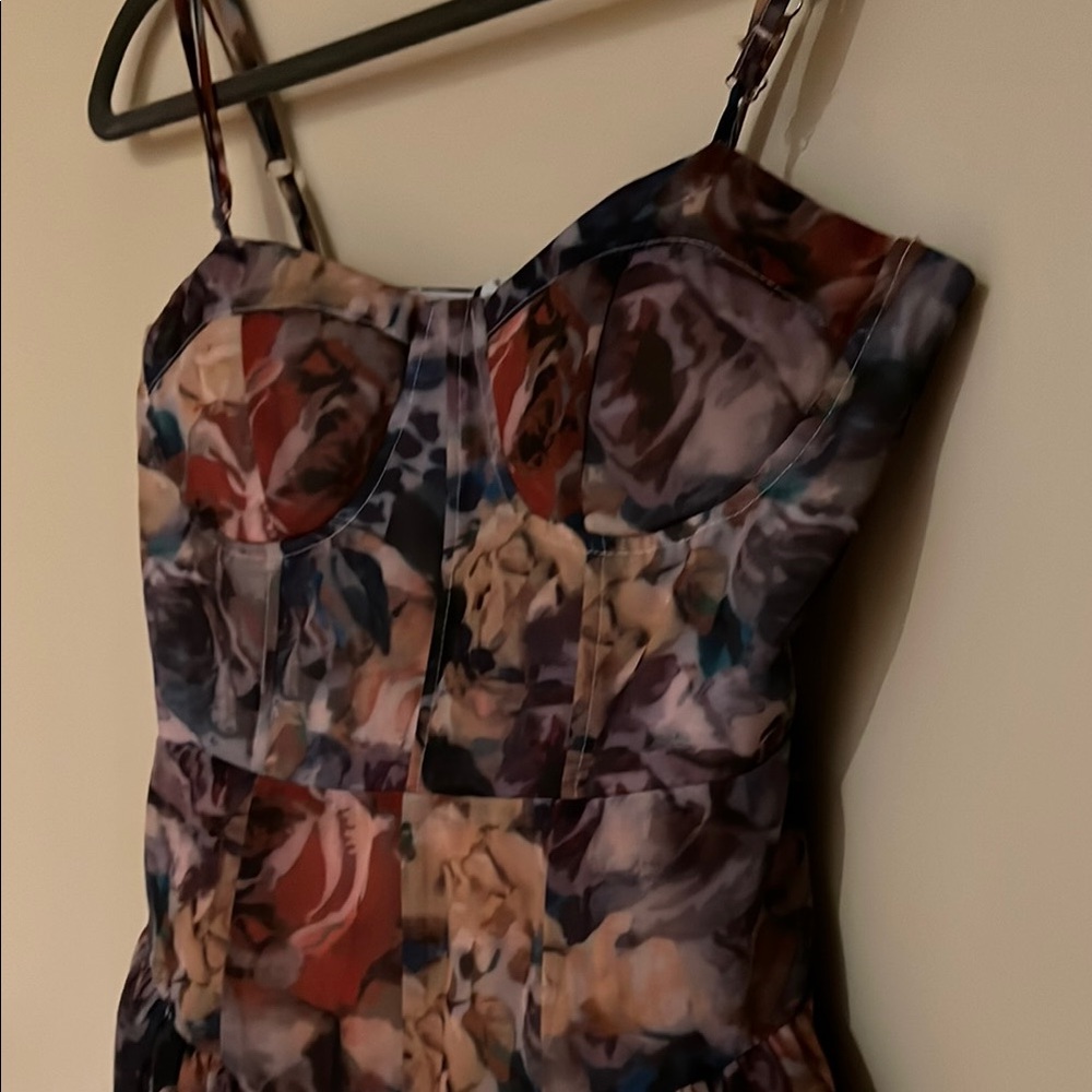 Floral Patterned dropwaist Mini Dress